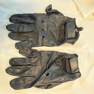 Men's Black Leather Driving Gloves